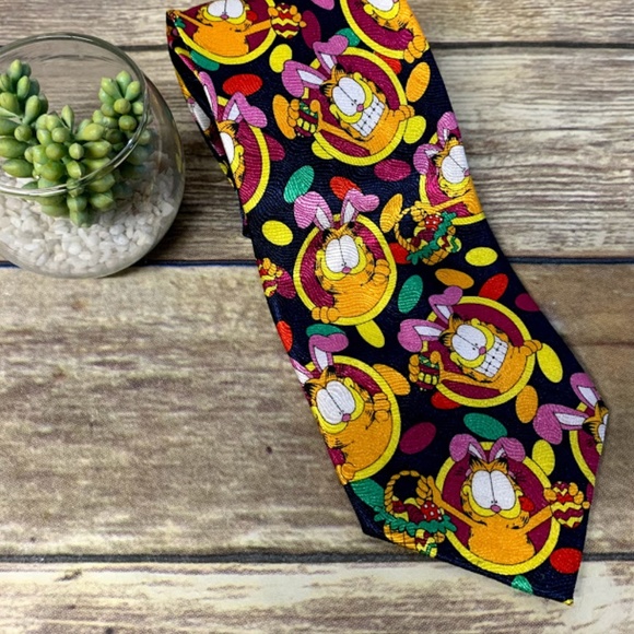 Garfield Accessories Vtg The Cat Easter Bunnyegg Necktie 90s